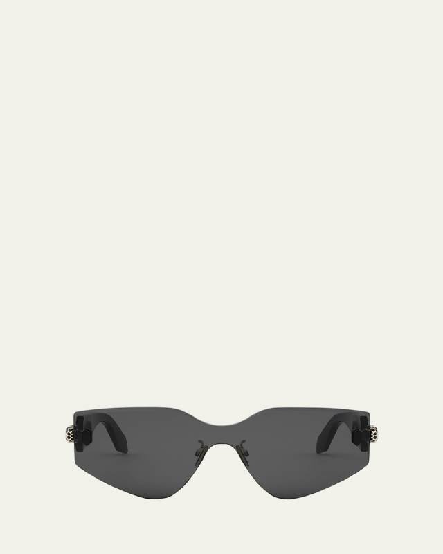 Serpenti Rimless Metal & Nylon Shield Sunglasses
